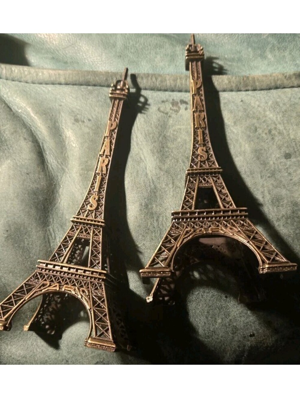 2 Eiffel Tower Replica Metal Souvenir-La Tour Eiffel - 8"X3"